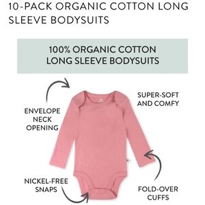 Set of 5 Honest Baby Clothing Organic Cotton Long Sleeve Bodysuits size 6-9mo